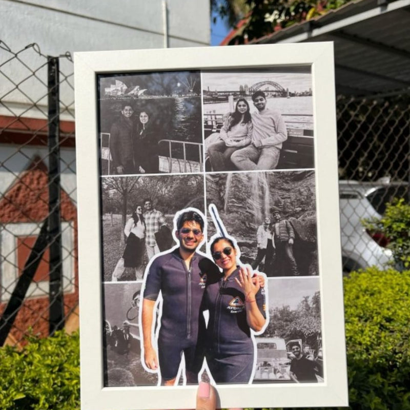 Customize Black White Photo Frame